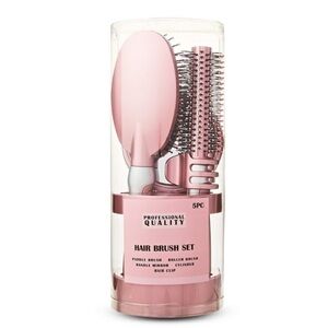 Rose Gold Salon Quality Five Piece Hair Brush Set